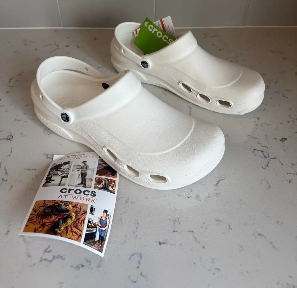 Crocs Mens Size 13 Specialist Vent White Work Clogs